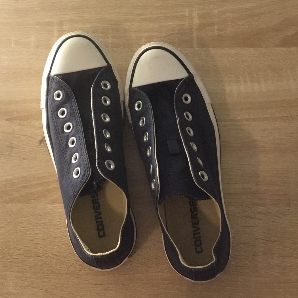 Converse Slip-On Low Top Sneakers - Navy and White